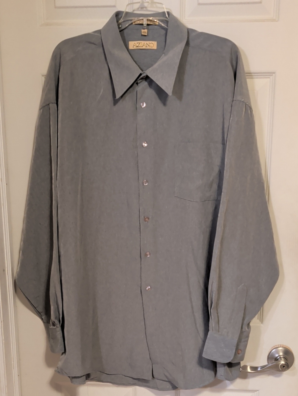 Aziano Men's Gray Long Sleeve Button-Up Shirt - Like New Size 2XL